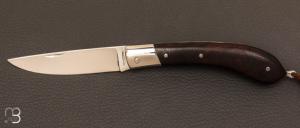 Custom "HERMINE" pocket knife by Erwan Pincemin - Ironwood and N690