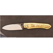 Large brass Funambule Piedmontese knife
