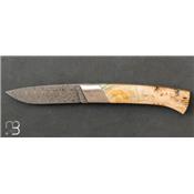Rhôdanien knife stabilized beech with damascus blade n°6