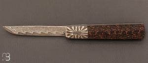  Custom “Slipjoint” knife by Eric Depeyre - Carbon fiber and Japanese damascus blade