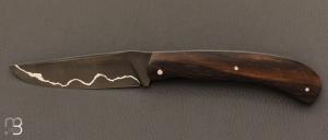 Custom “Slipjoint” knife by Karim Valentin - Les knives D'Hure - Royal ebony and C130 Nickel sandwich blade