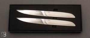 Box of 2 white knives - "Le Table 55" by LEPAGE - Polyacetal and 12C27