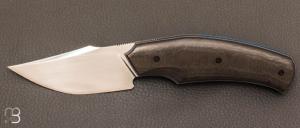 “ Flipper custom ” folding knife by David Lespect - Carbon fiber and RWL-34 blade