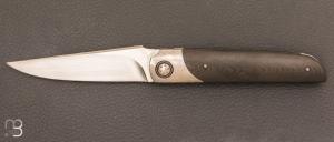 "Light" liner-lock folding knife by Thierry Chevron - Crystal-Ti Fatcarbon and RWL34 blade