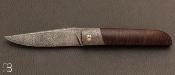 Gidgee and mosaic damask liner-lock folding custom knife by Thierry Chevron