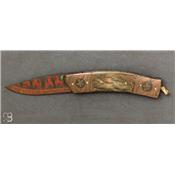 Prancing horse damascus knife by J. Gustafsson