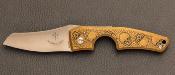 Cigar cutter / Knife "Le petit" brass handle engraved skull by Les Fines Lames