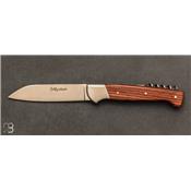 Aquitain knife violet wood handle with bolster and corkscrew