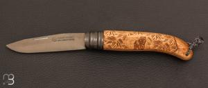 Alpage Sauvage Beech Kodiak Bear engraving pocket knife