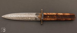 Custom dagger by Vlad Matveev - Damascus and Linden Burl