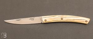 “Le Thiers” custom folding knife by Robert Beillonnet - Mammoth ivory and RWL-34 