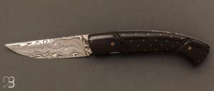 Couteau " 1515 Inuit " de poche clout bne - Damasteel par Manu Laplace - Atelier 1515 