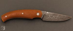  Couteau  "  K-Libre " custom de Michel Grini - Micarta vintage et lame damas de Olivier Lamy - Skua