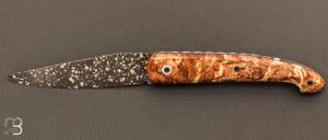 Couteau " Le Passager " de Pierre Thomas - Atelier Odae - Loupe de chêne stabilisée et 14c28n