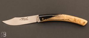  Couteau Le Thiers loupe de buis stabilisée 13CM par la Coutellerie Cognet