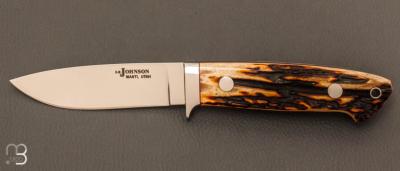  Couteau " Loveless Drop Hunter " custom par Steven R. Johnson - Stag antler