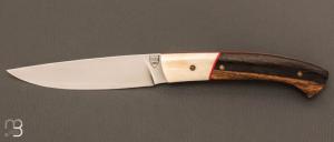  Couteau de table  Atelier 1515 " Masaï " os de buffle/ébène du Cameroun - 14C28N