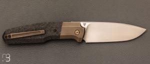   Couteau " Fif20 " par CKF Knives et Philippe Jourget - Titane et fibre de carbone marble