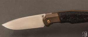   Couteau " Fif20 " par CKF Knives et Philippe Jourget - Titane et fibre de carbone marble