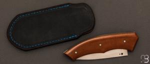  Couteau  "  Aurora " custom pliant par Mathis Poujol - Micarta Westinhouse et RWL-34