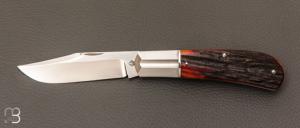    Couteau " Lanny's clip " Amber Stag de Ken Steigerwalt