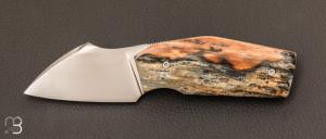   Couteau  "  Mahousse " custom par Christophe Arbogast - Ivoire de mammouth et lame en RWL34