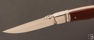 Couteau  "  Jess Horn Tribute "  custom lock-back par Raphaël Durand - Micarta vintage et RWL-34