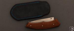  Couteau  "  Aurora " custom pliant par Mathis Poujol - Micarta Westinhouse et RWL-34