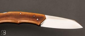    Couteau  "  Lock-back" custom pliant par Mathis Poujol - Micarta Westinhouse et RWL-34