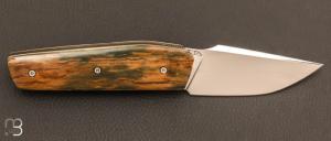 Couteau " Mastard " custom par Christophe Arbogast - Ivoire de mammouth et lame en RWL34