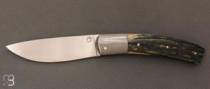    Couteau "  Slipjoint " de collection par Benjamin Cariou - Ivoire de mammouth