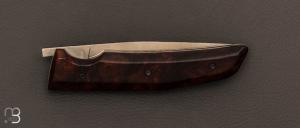   Couteau  custom  " tanto pliant " par Andrea Paravicini - Bois de fer et lame 14c28