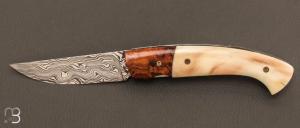   Couteau 1515 collection "Africa" par Manu Laplace - Bois de fer/Phacochère et lame damas