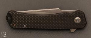  Couteau  " Folding Bowie Knife " de Gaétan Cesteleyn - Fibre de carbone et SGPS Damas