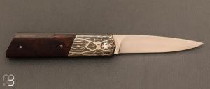   Couteau " Gentleman " custom de Stéphane Sagric - bois de fer et RWL-34