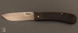   Couteau " Le canif  " à cran carré par Frédéric Maschio - Laiton et acier 90MCV8