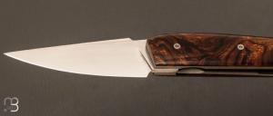 Couteau  "  Mastard " custom par Christophe Arbogast - Loupe de bois de fer d'Arizona et lame en RWL34