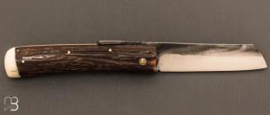 Couteau de poche Piémontais Bois de cerf teinté de Richard Ciachera