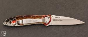 Couteau " LEEK RAINBOW TROUT " par Kershaw - 14C28N et aluminium 6061-T6 décor truite