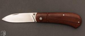   Couteau  "  Zulu " pliant custom par Nicolas Weber - Micarta et lame en N690Co