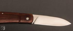    Couteau  "  Zulu " pliant custom par Nicolas Weber - Micarta et lame en N690Co