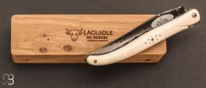 Couteau Laguiole en Aubrac " Trèfle " 12 cm manche en ivoire de mammouth