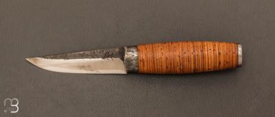   Couteau " Puukko " par la Forge de Pierre - écorce de bouleau et lame en acier carbone 115cv3