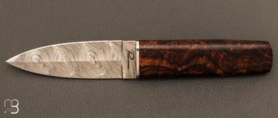   Couteau " Sgian Dubh "  par l'Atelier Perceval - Bois de fer et lame double émouture damas