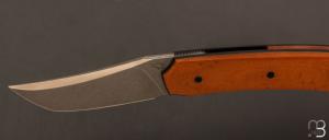 Couteau  «  liner lock » custom par Guy Poggetti - Micarta et Elmax