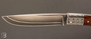  Couteau " Armen " custom par Erwan Pincemin - Bois de fer et mitres damas de Philippe Ricard