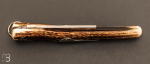 Couteau " Cornillon " 18 cm Chasse " Bois de cerf par J. Mongin