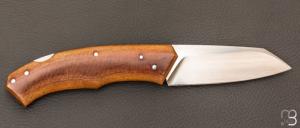    Couteau  "  Lock-back" custom pliant par Mathis Poujol - Micarta Westinhouse et RWL-34