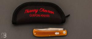    Couteau " Slipjoint" pliant fait main par Thierry Chevron - Micarta Westinhouse et RWL-34