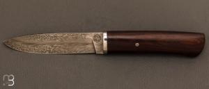 Couteau droit par Thierry Chevron - Damas plume et bois de fer